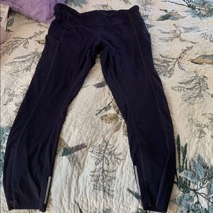 Navy CRZ Yoga ankle length leggings w/ pkts